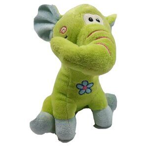 NEN National Entertainment Network Green Elephant Stuffed Plush 2010 10"